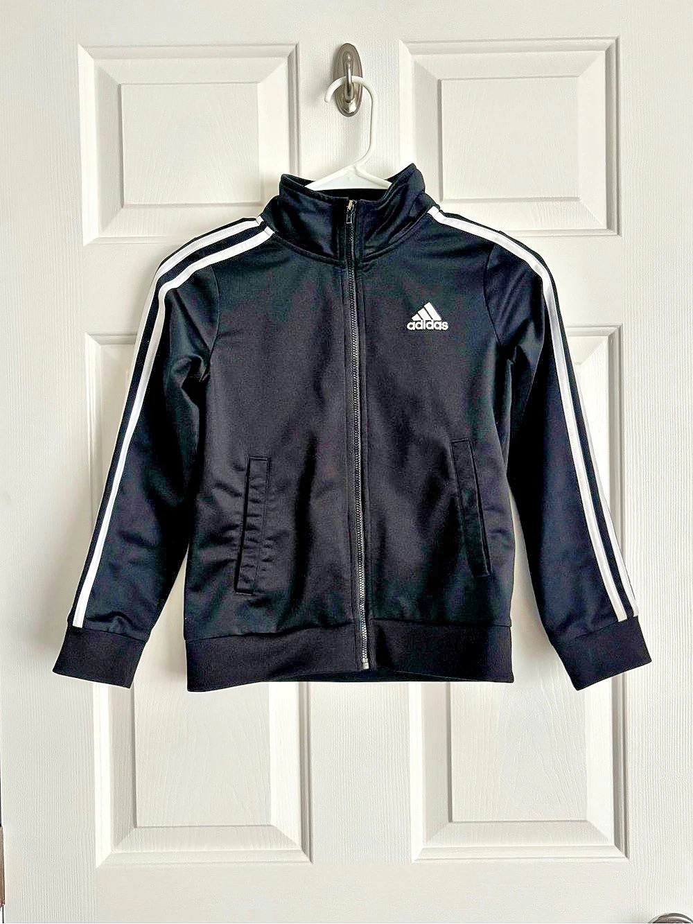 adidas Boys Classic 3-Stripes Tricot Track Jacket Black